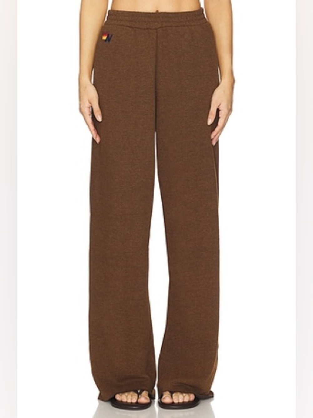 AVIATOR NATION Wide Leg Pocket Sweatpant in Chocolate